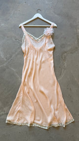 1930s Peach Bias Cut Slip Dress