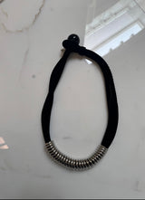 90s velvet and metal necklace