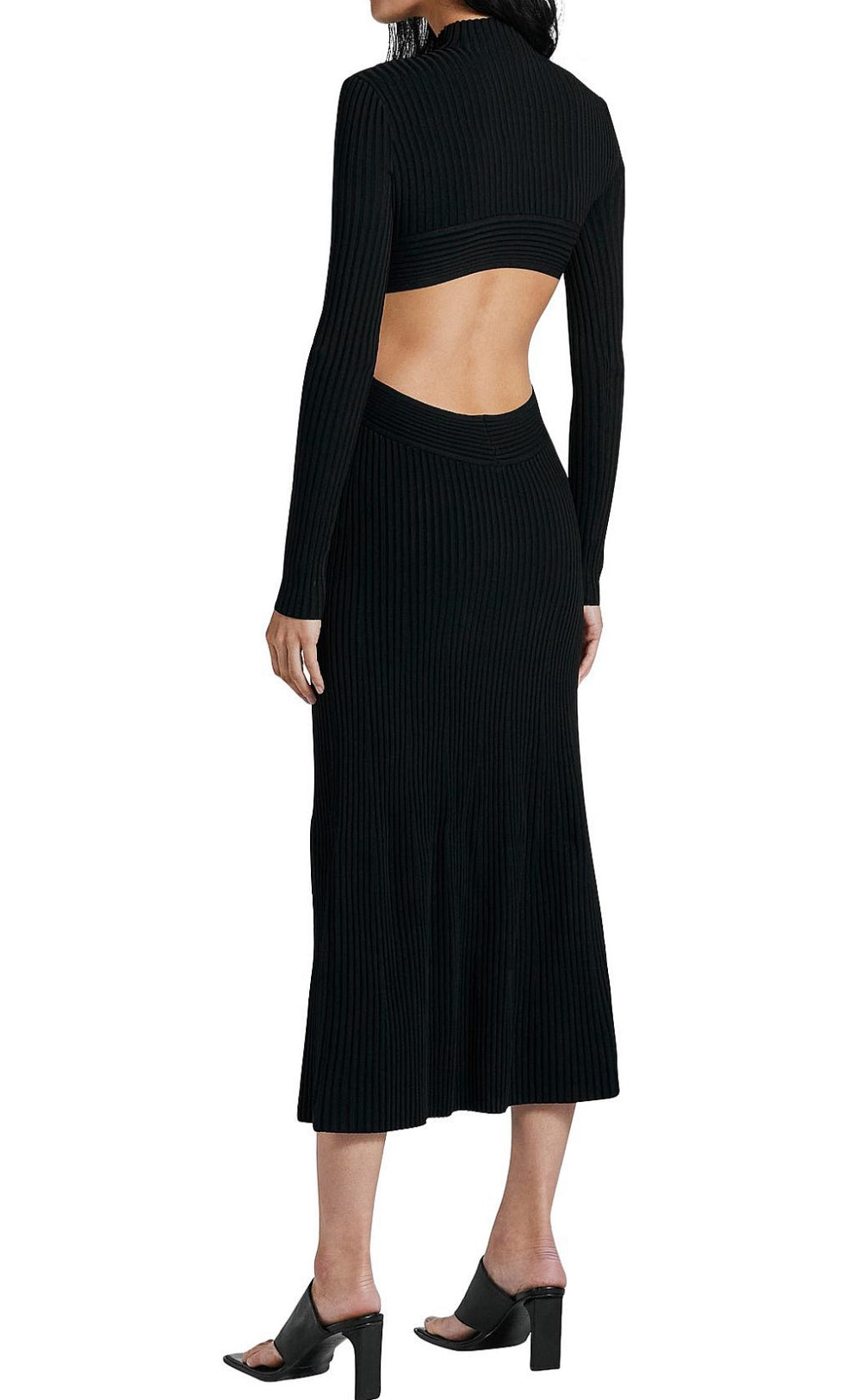 Cut Out Knit Dress with Swirl Bust
