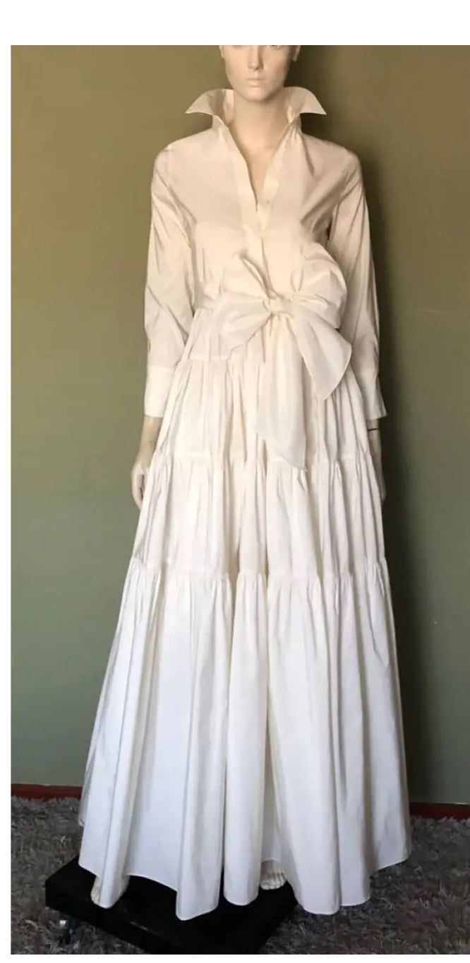 White Taffeta Gown