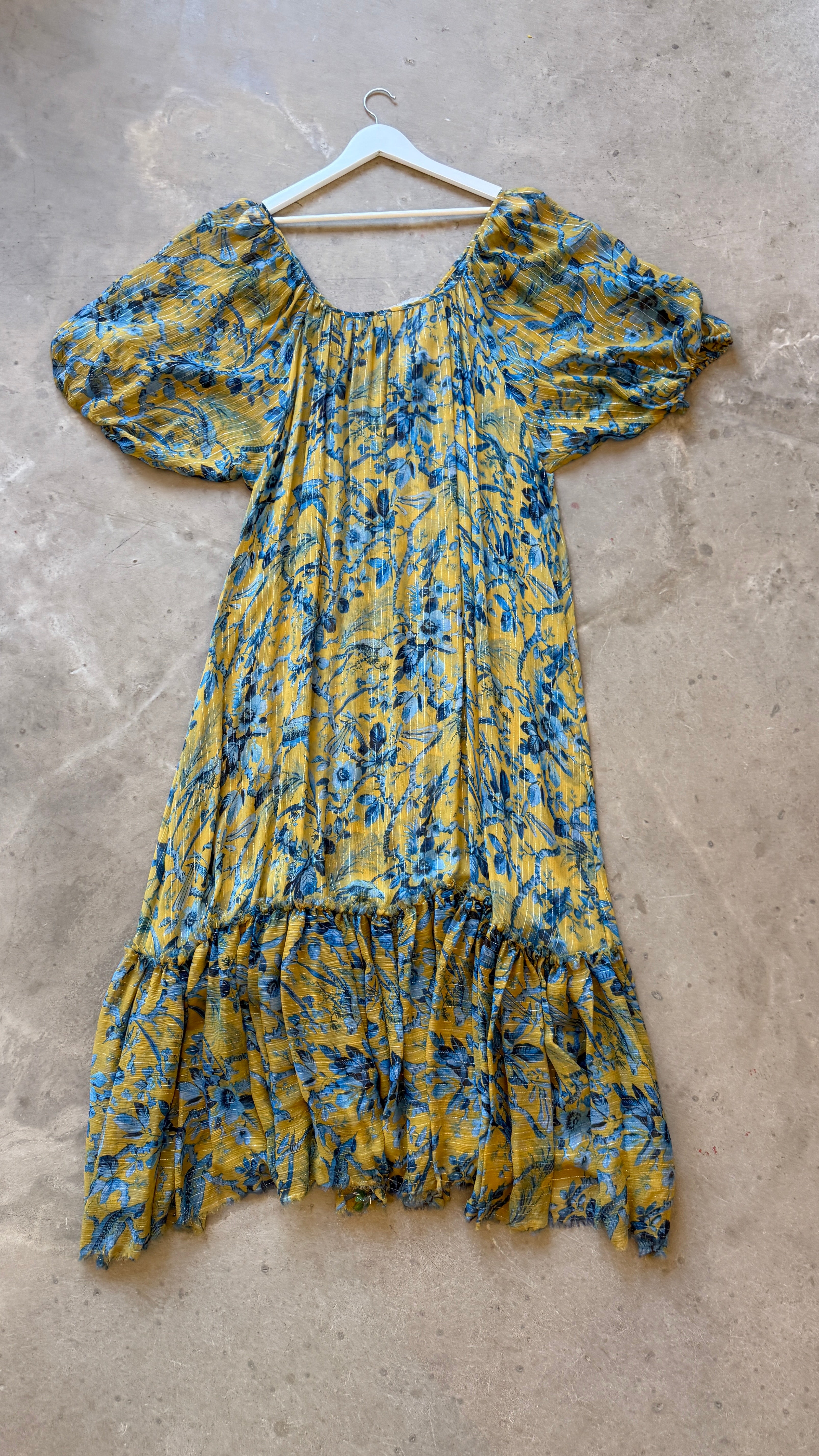 Silk Botanical Maxi Dress
