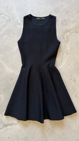 Black Ribbed Midi Dress