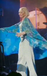 Blue Poncho with beading