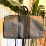 Louis Vuitton Monogram Eclipse Reverse Keepall Bandouliere 50