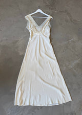Cream Silk and Lace 1940s Slip
