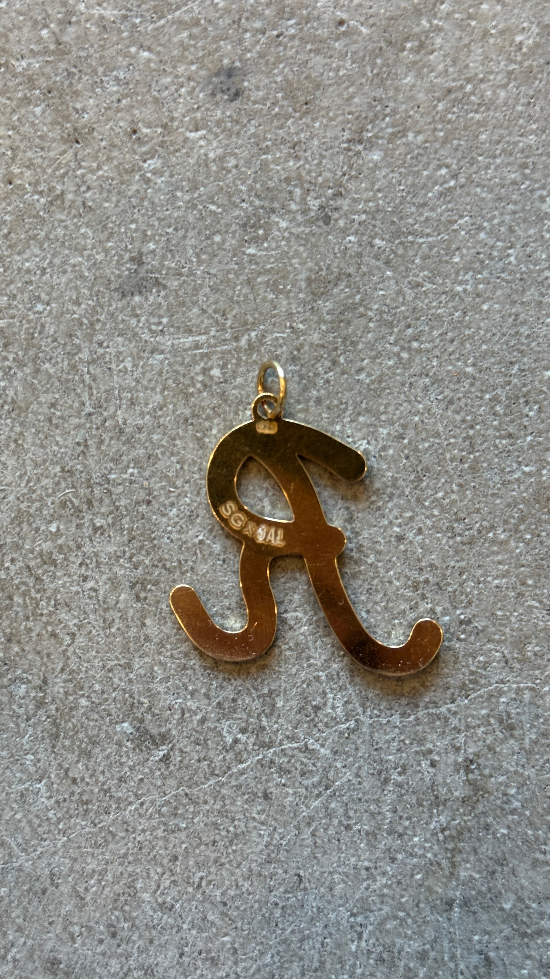 Gold “R” Large Pendant
