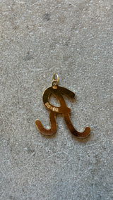 Gold “R” Large Pendant