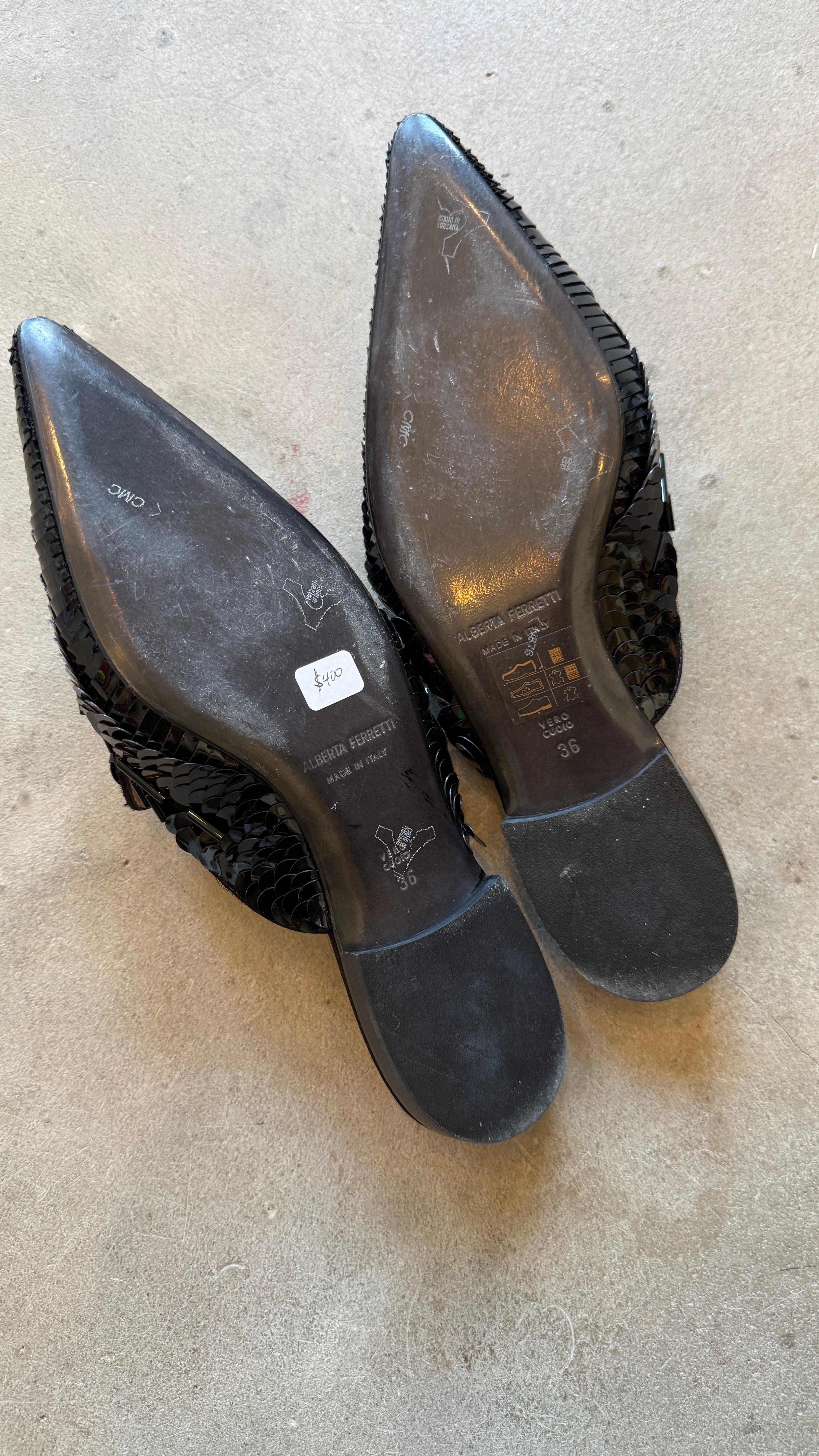 Black Beaded Mules