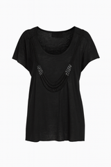 Black Tee with Beading
