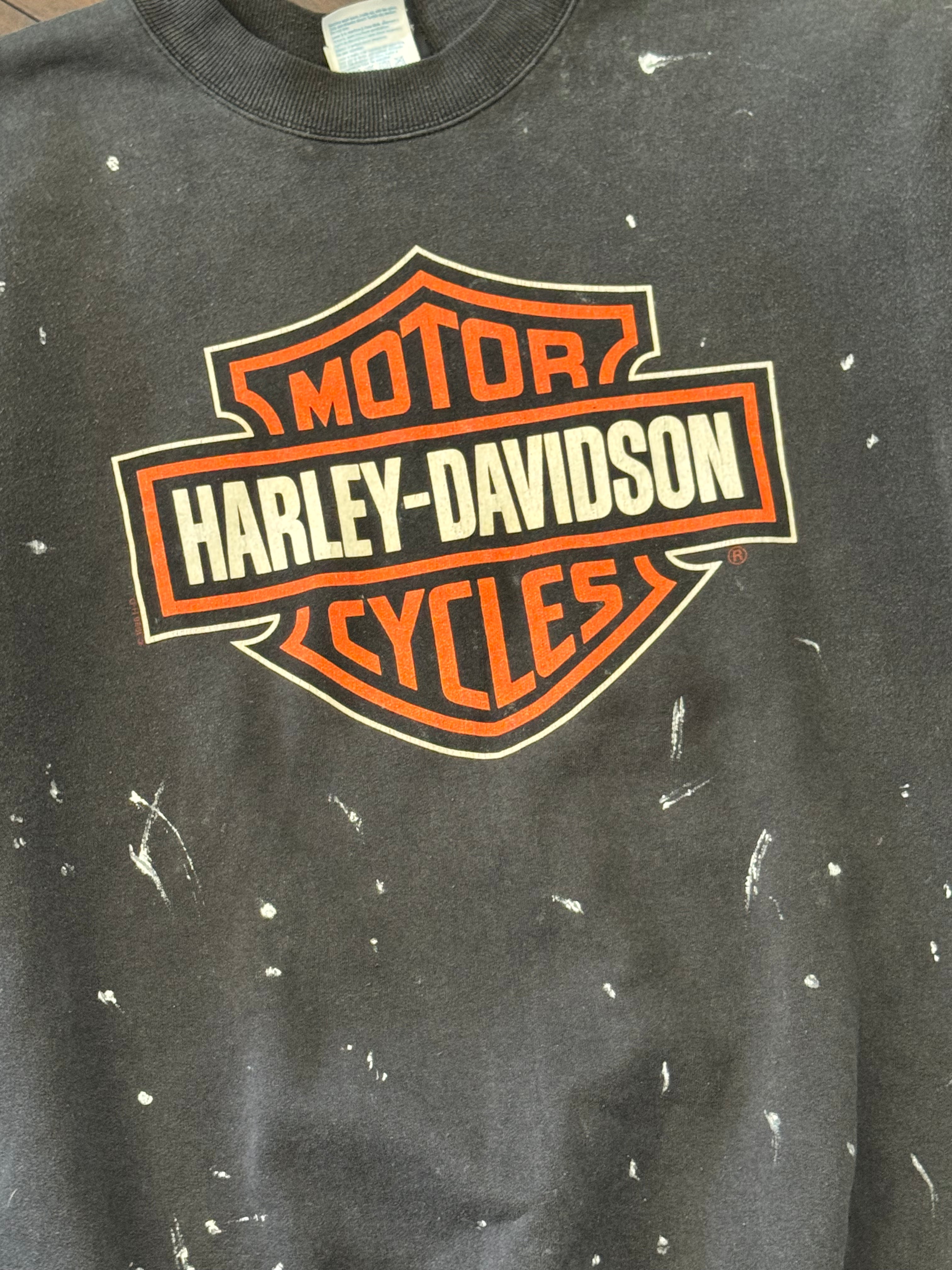 Harley Davidson Sweatshirt with paint splatter
