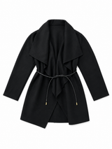 Black Cashmere Wrap Coat