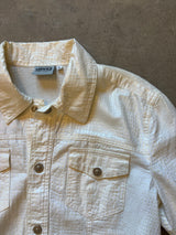 White Denim Snakeskin Print Jacket