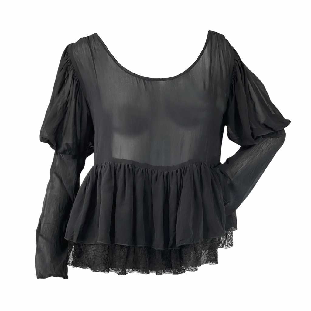 Chiffon Vintage Black Top