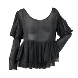 Chiffon Vintage Black Top