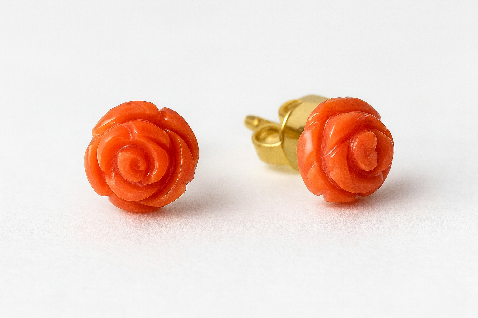 Coral Flower Studd Earrings