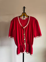 Red and White Cardigan