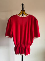 Red and White Cardigan