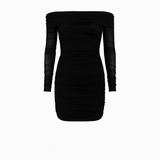 Black Mesh Body Con Dress
