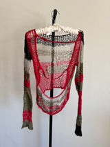 Hand Knit Grunge 90s open back Sweater