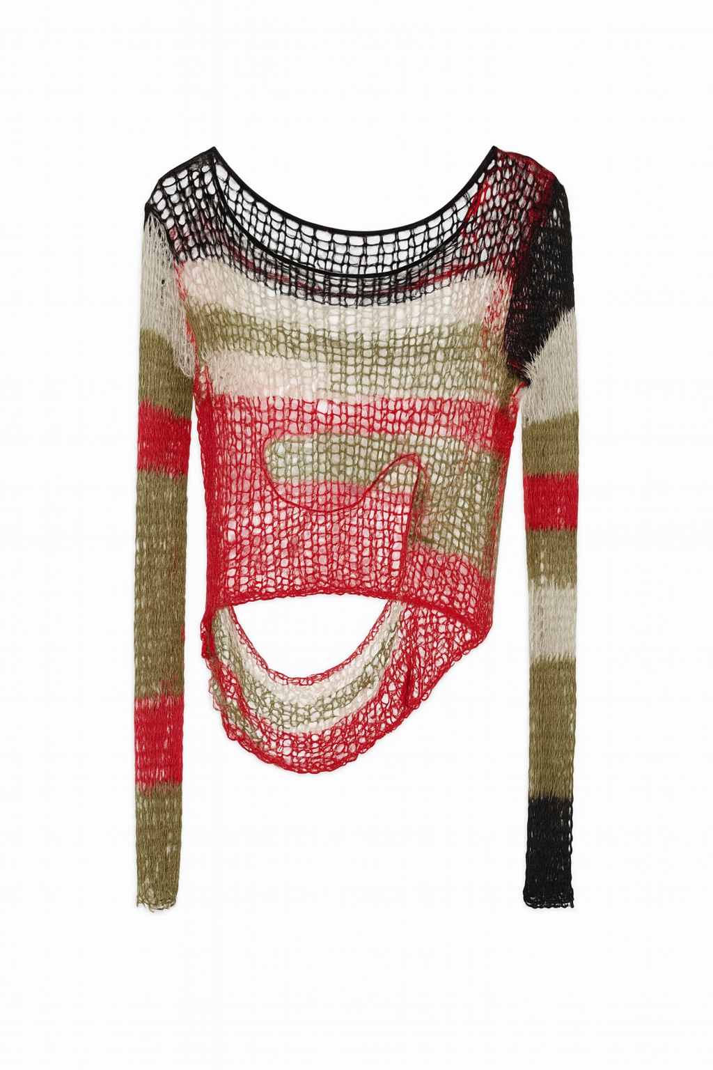 Hand Knit Grunge 90s open back Sweater