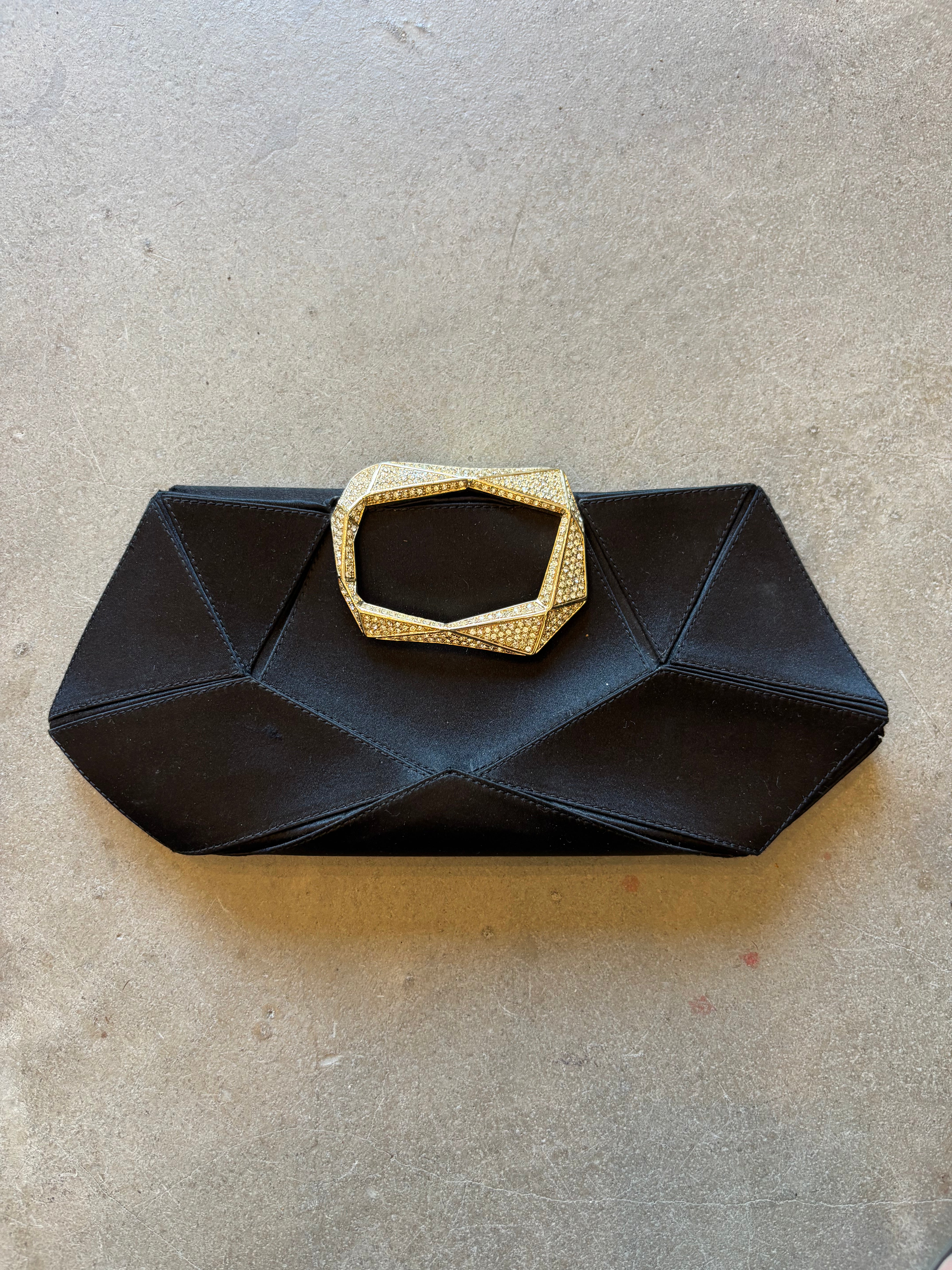 Black Clutch with Gold Clasp
