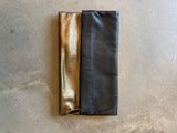Black and Gold Leather Clutch