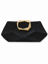 Black Clutch with Gold Clasp