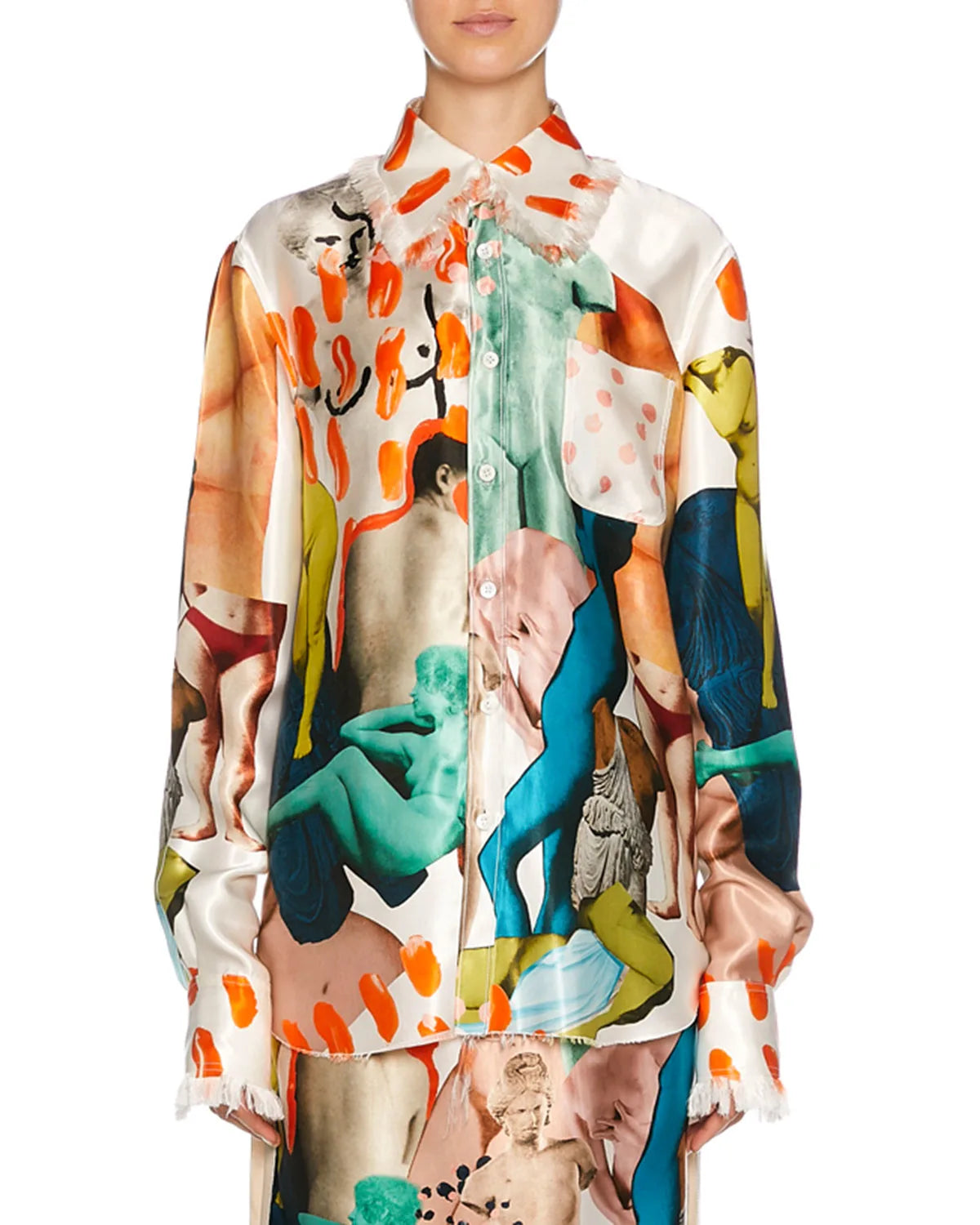 Art Collage Silk Shirt