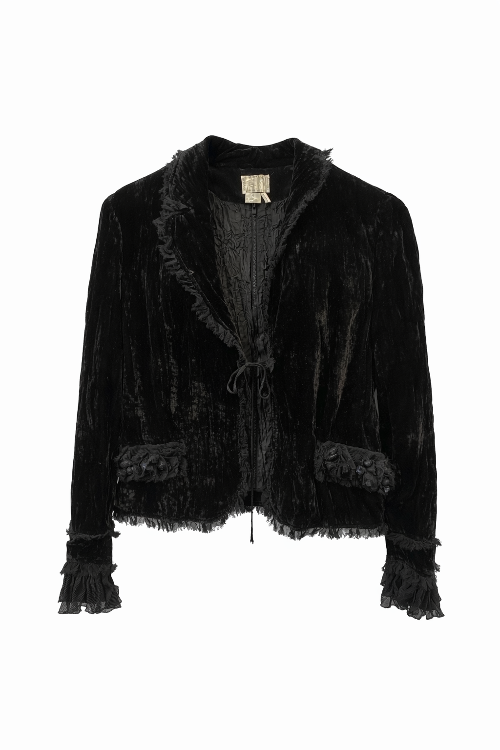 Black Velvet Jacket with Beading