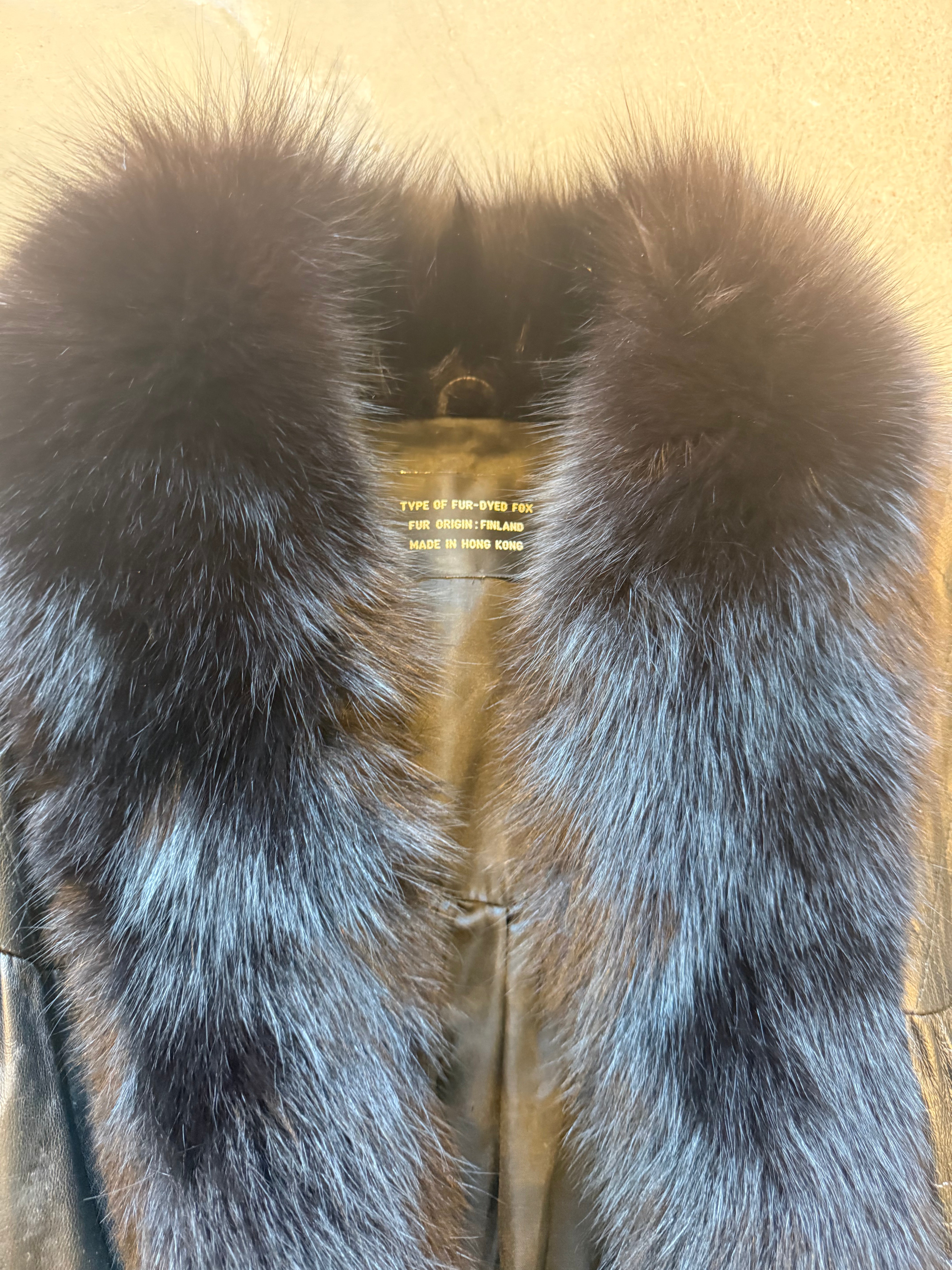 Lambs Leather and Fox Fur Long Coat