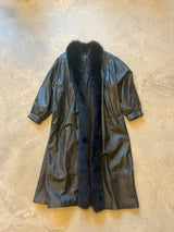 Lambs Leather and Fox Fur Long Coat