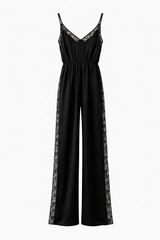 Black Silk and Lace Jumpsuit
