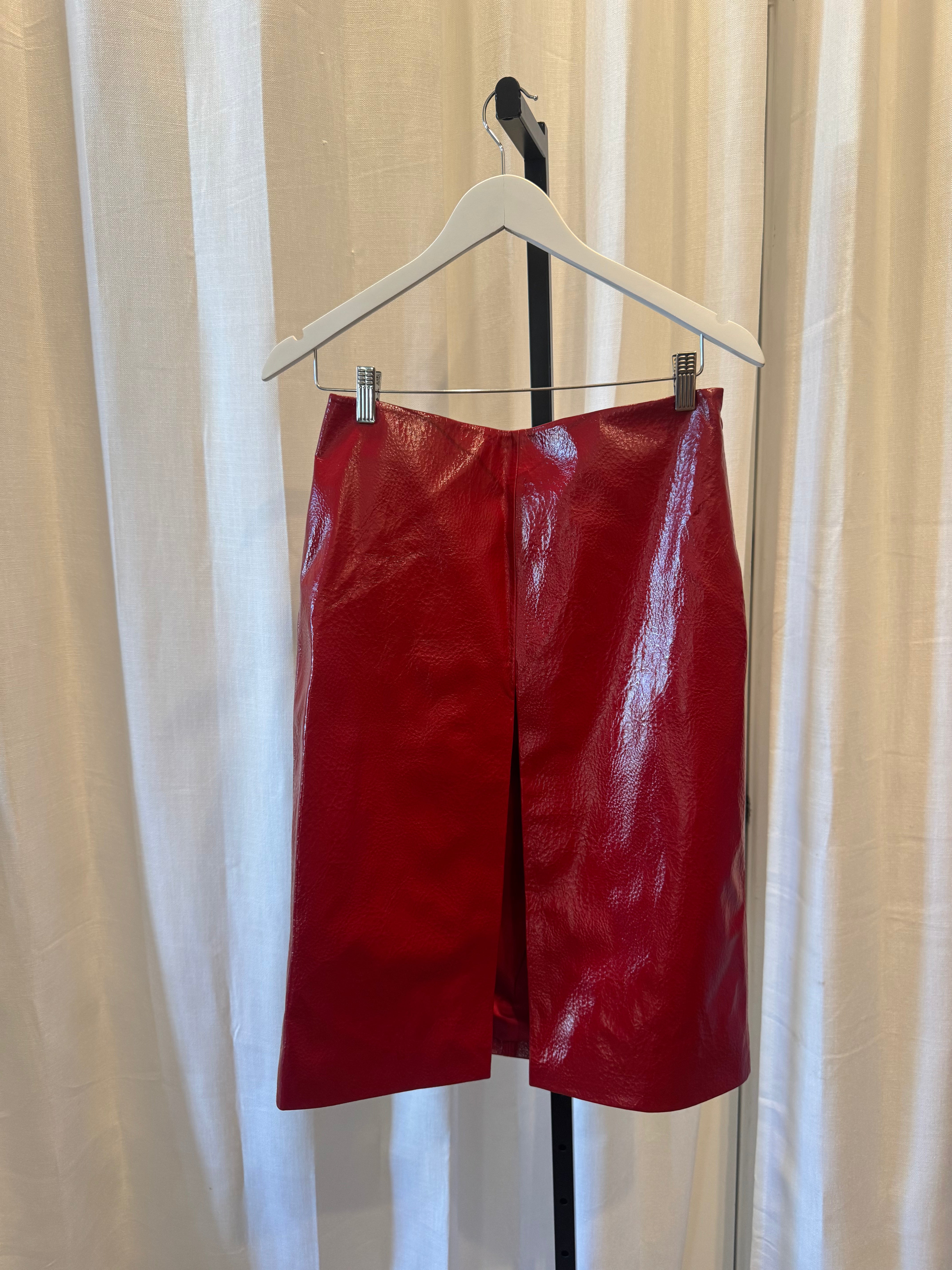 Red Pleather Skirt