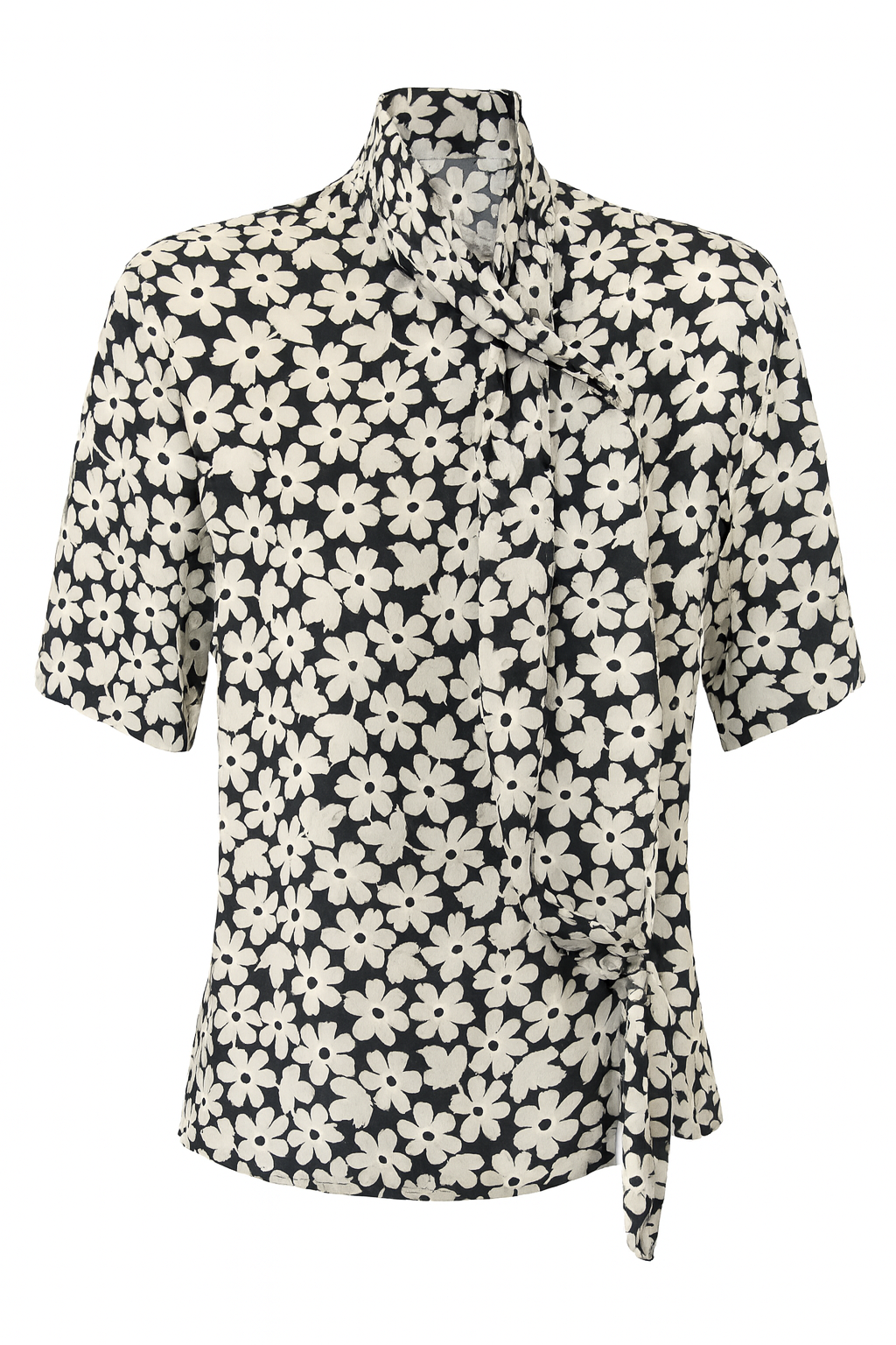 Black and White Floral Top