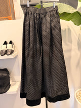 Vintage Black and Silver Polka Dot Skirt