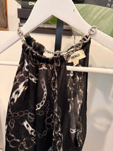 Silk Chain Scarf Top
