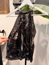 Silk Chain Scarf Top