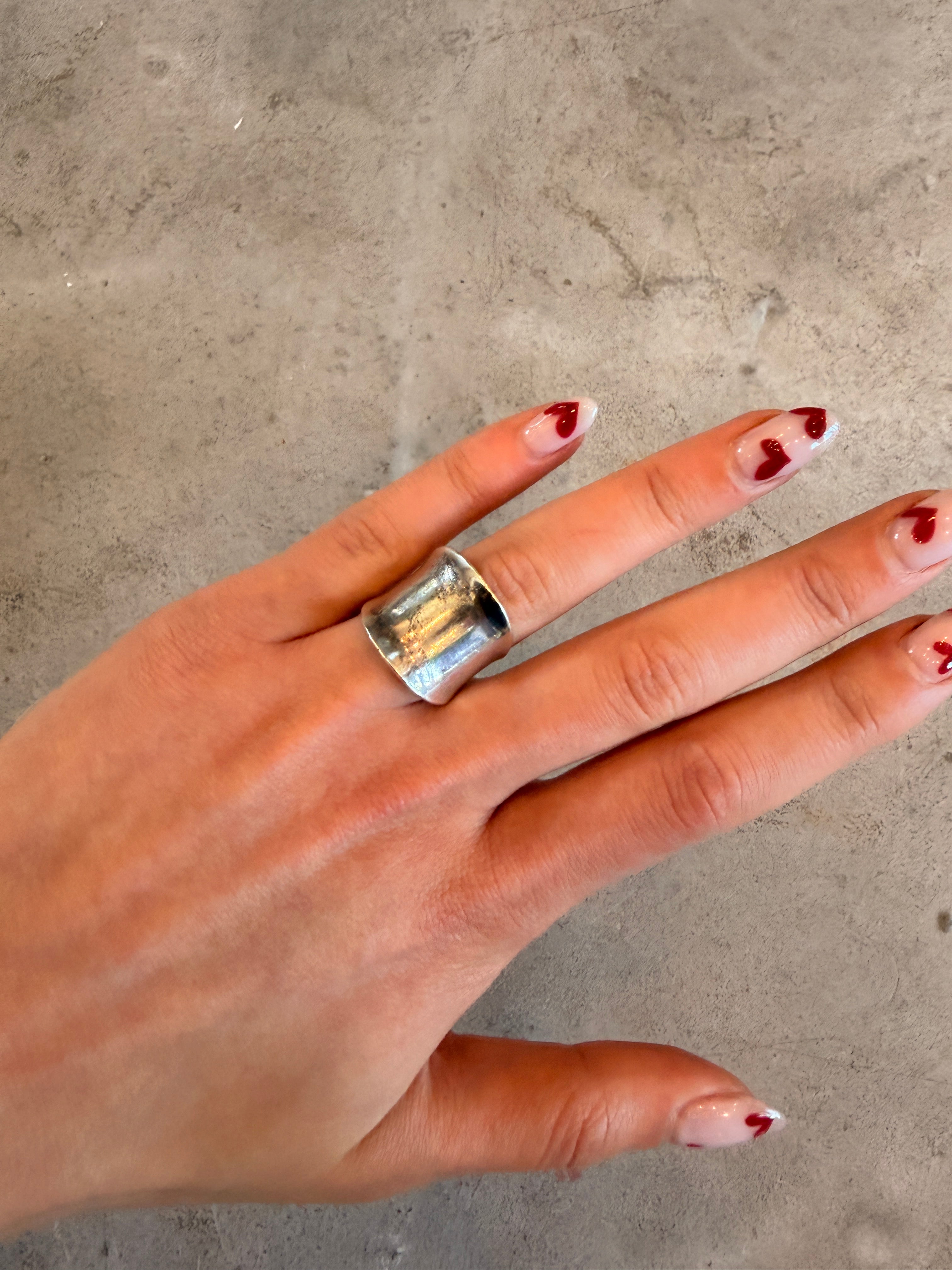 Wide Ring Silver Plated