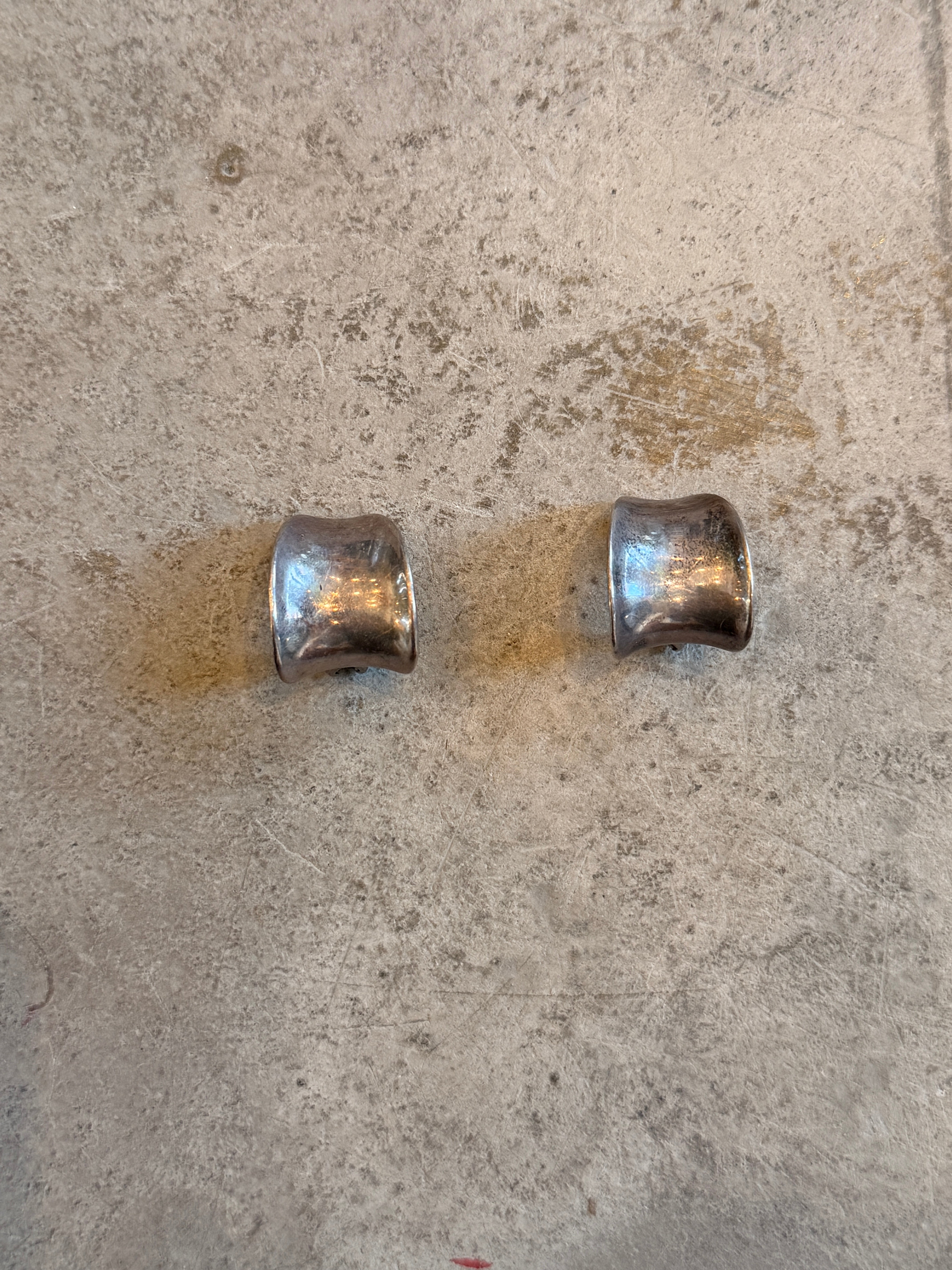 Silver Barrel Earrings