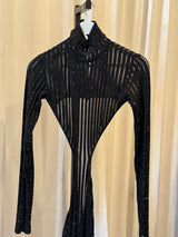 Black Glitter Cut Out Dress