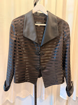 Black and Brown Striped Satin Jacket