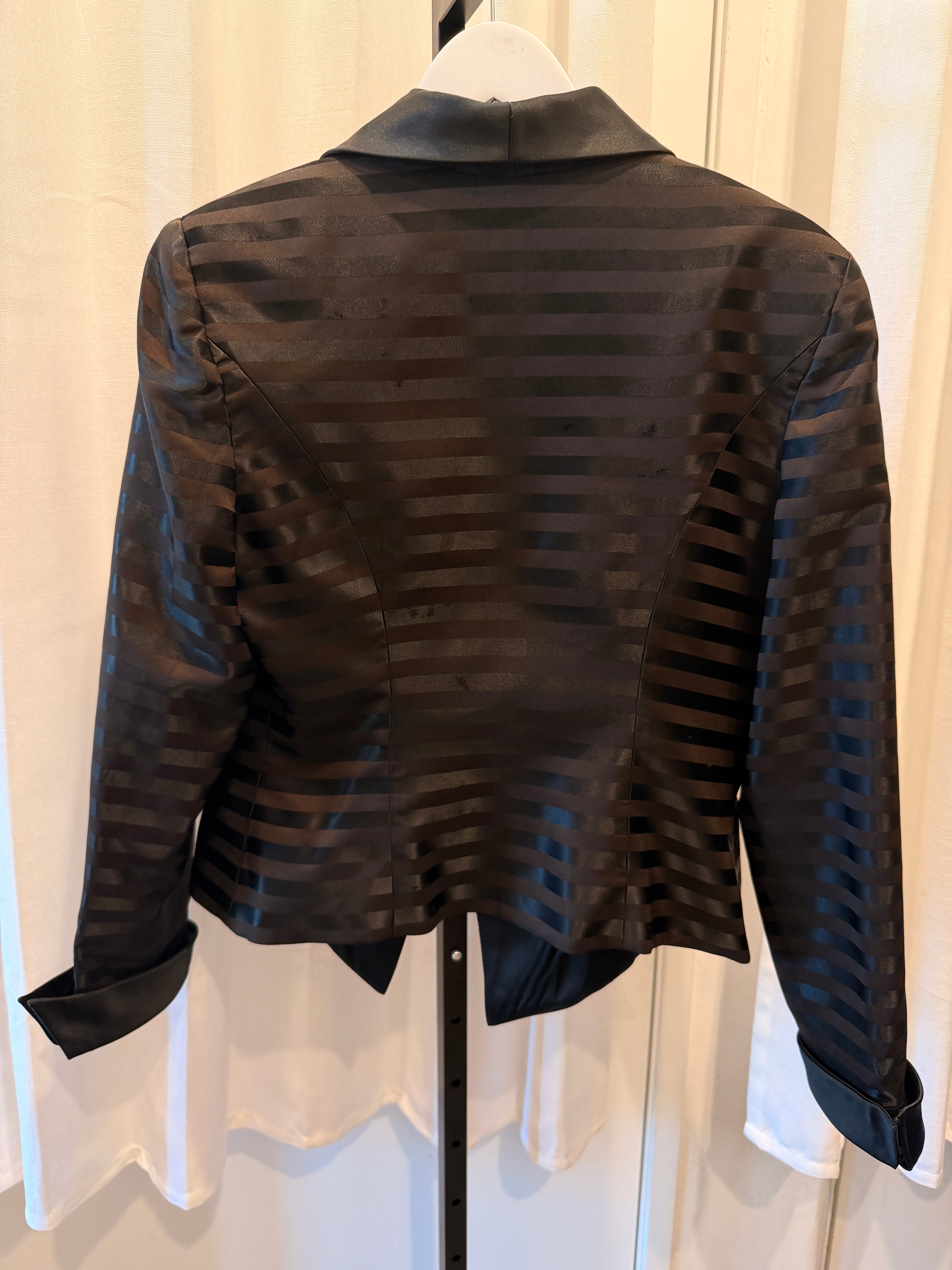 Black and Brown Striped Satin Jacket