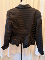Black and Brown Striped Satin Jacket