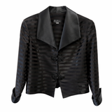 Black and Brown Striped Satin Jacket