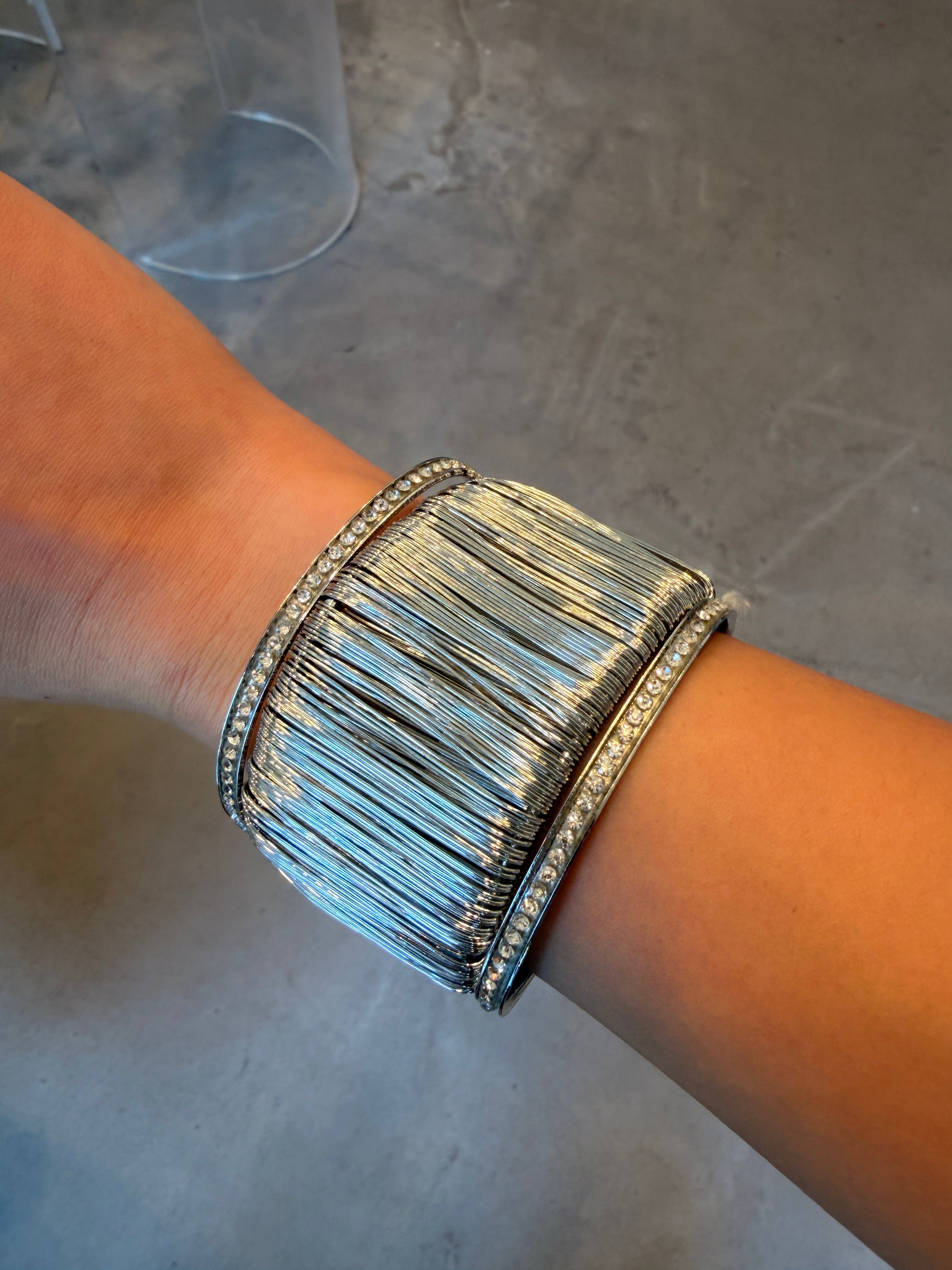 Silver Fringe Cuff Bracelet