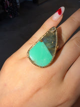 Two-Tone Chalcedony Teardrop Statement Ring