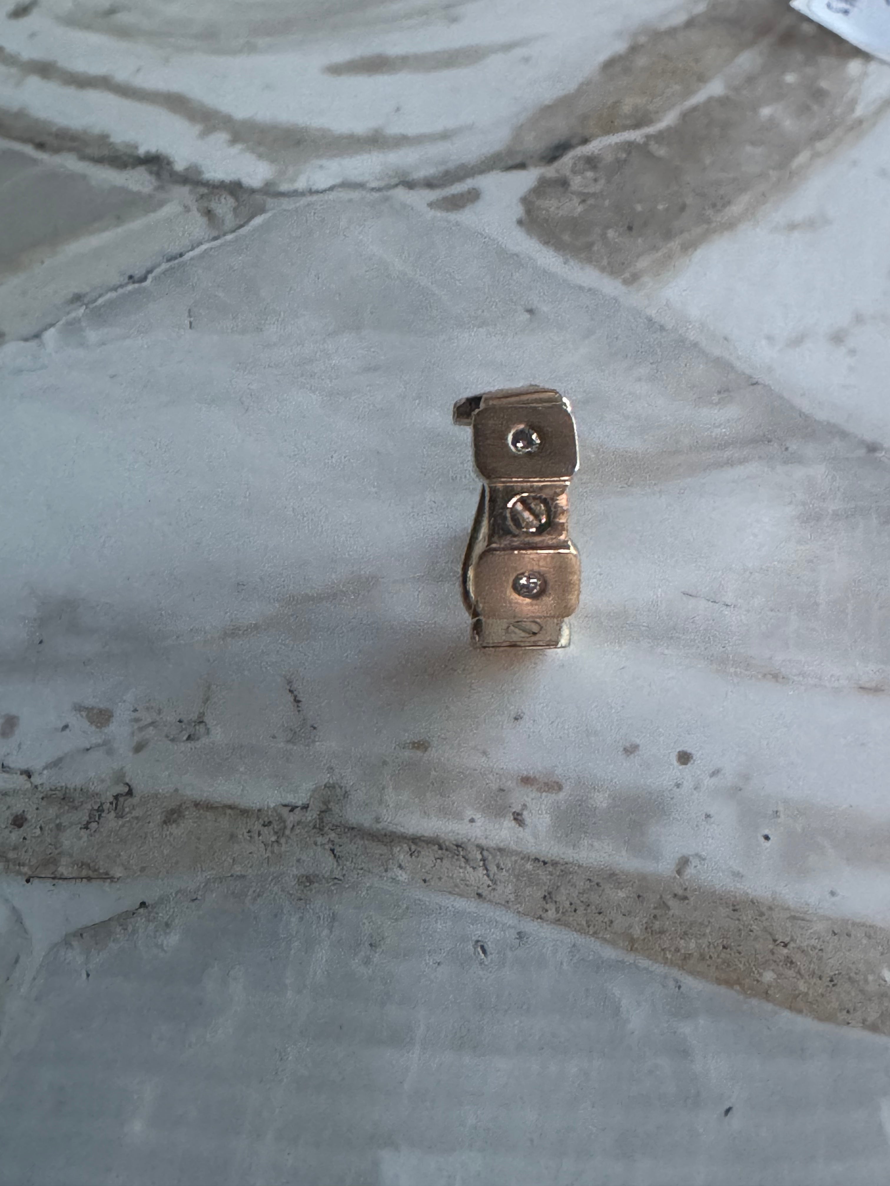 Single 14 Karat Gold Daimond Love Earring