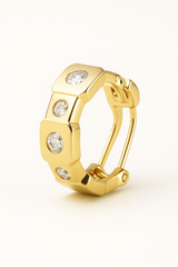 Single 14 Karat Gold Daimond Love Earring