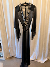 Sheer Beaded Caftan Dress