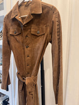 Suede jacket Fringed belt